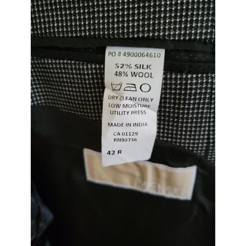 MICHAEL KORS Mens Blazer Sport Coat Jacket 42R Gray Silk Wool Suits Sport Jacket